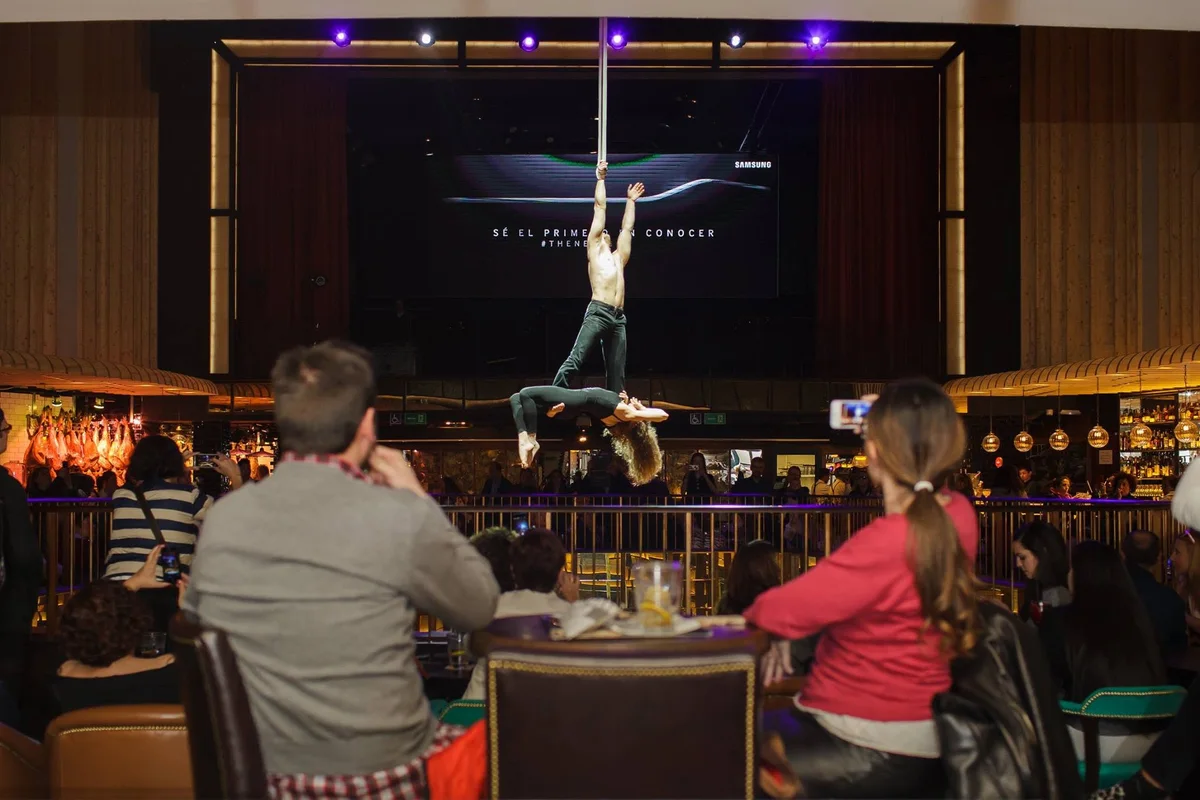 Aerial performance at an Altius Events brand experience